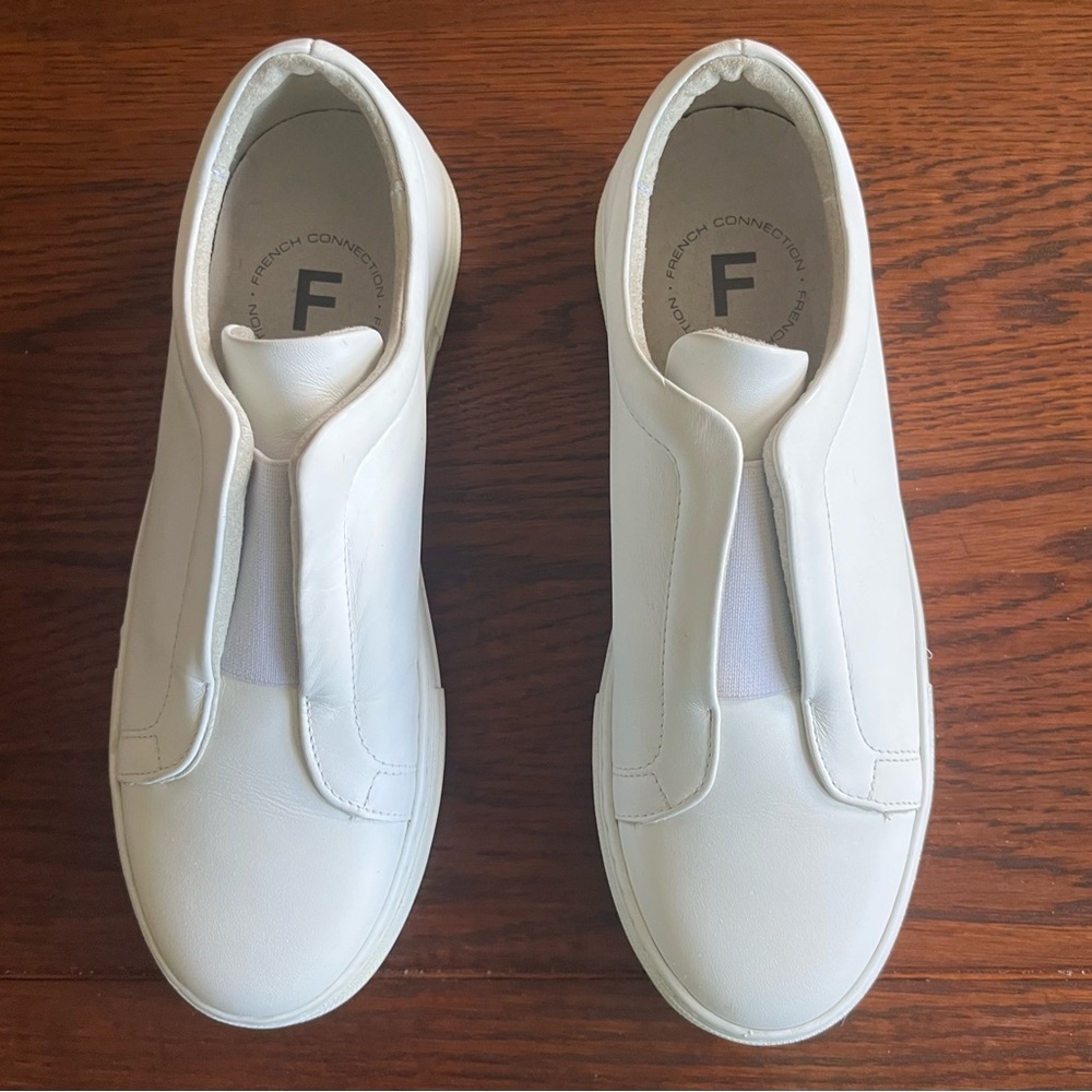 French Connection White Slip-On shoes. Size 39.
